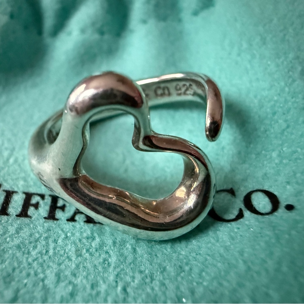 Tiffany & Co. Sterling Silver Open Heart Ring - Picture 4 of 6